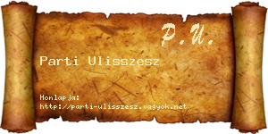 Parti Ulisszesz névjegykártya